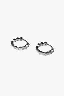 Brie Leon Jewellery 925 CZ Clear Redondo Pillar Silver Sleeper Earrings