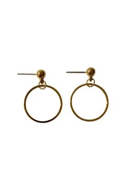 Flo Gives Back 15% To Women In Need Medium Drop Circle Earrings Gold Jewellery