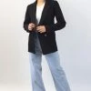 Ivy + Jack Mason Black Twill Boyfriend Blazer Jackets & Coats