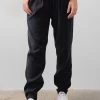 Among The Brave Fast Track Black Elastic Waist Tapered Cupro Jogger Pants