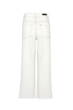Among The Brave Molly Antique White Wide Leg Cropped Denim Jean