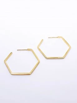 Audrey Loves Ruby Jewellery Hexagon Stud Earring
