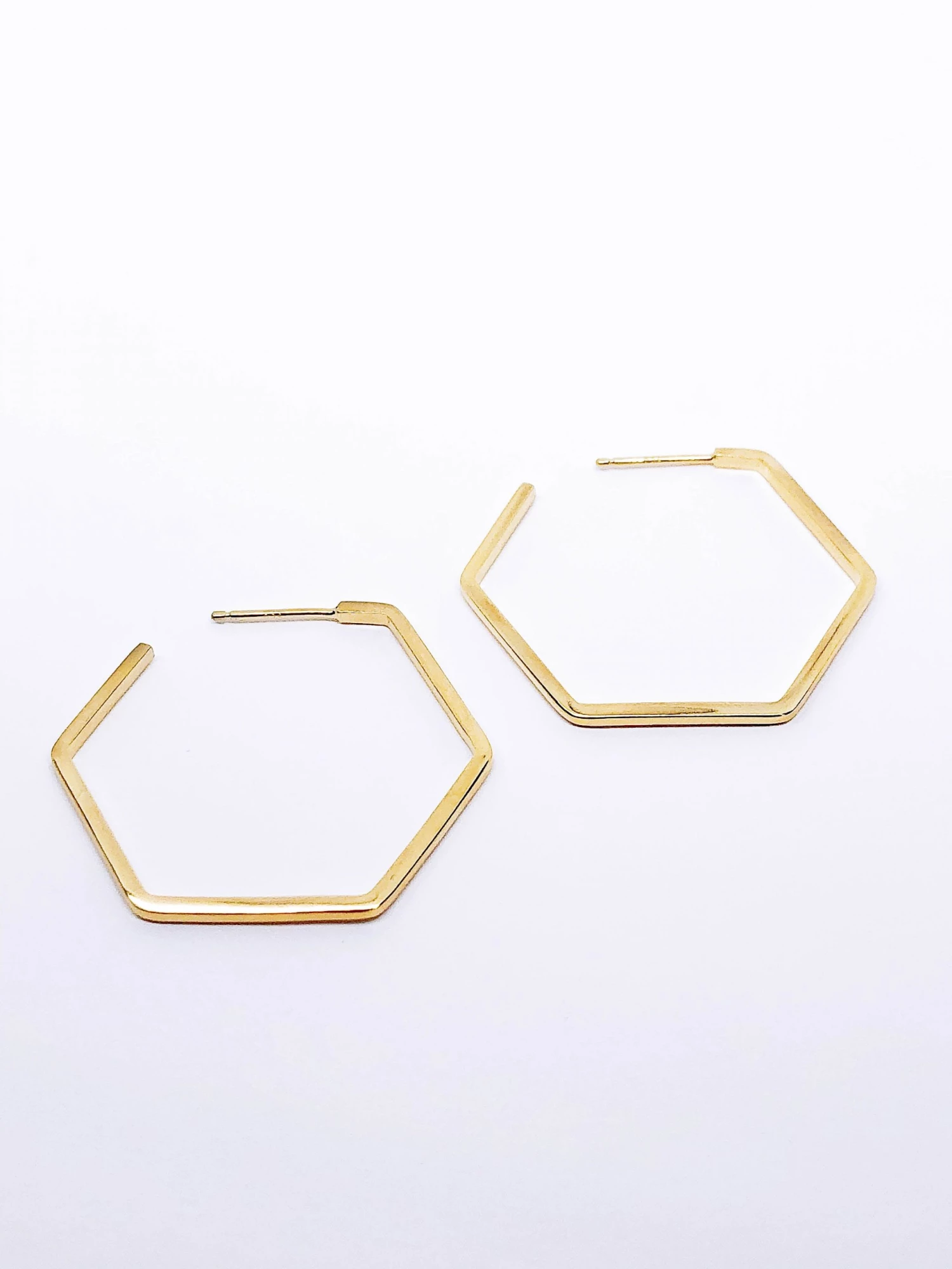 Audrey Loves Ruby Jewellery Hexagon Stud Earring