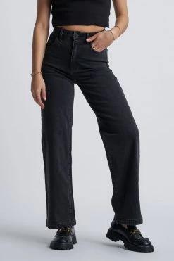 Abrand Jeans New In A 94 High Wide Black Stone Denim Jean