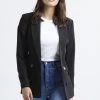 Leila + Luca Milla Black Crepe Double Breasted Blazer