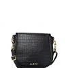 SABEN Bags Sadie Black Croc Saddle Shoulder Bag Support Local