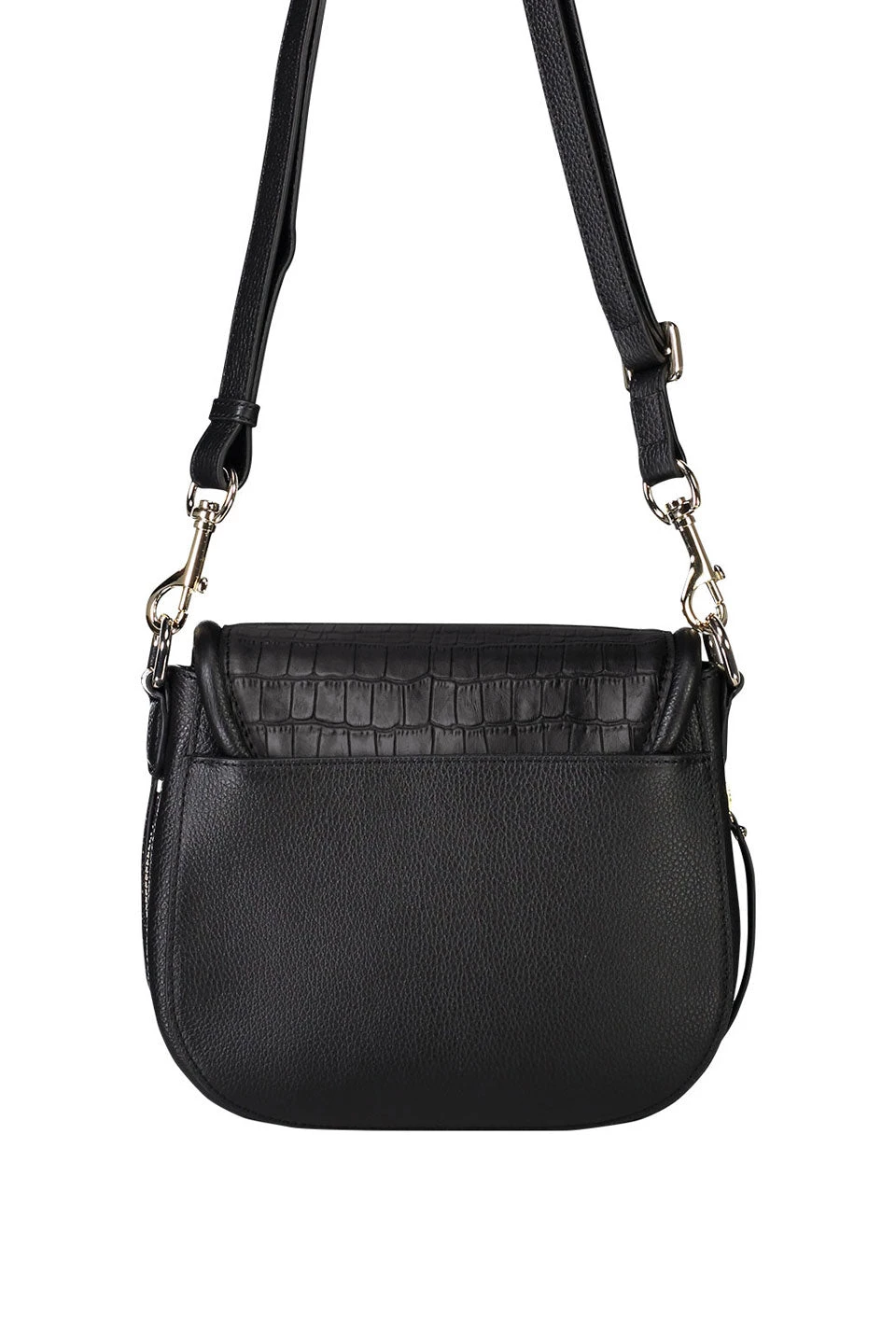SABEN Bags Sadie Black Croc Saddle Shoulder Bag Support Local