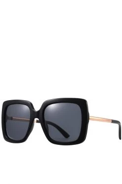 Reality Eyewear Azur Black Oversized Square Sunglasses With Gold Metal Arms Get The Look