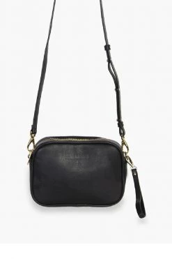 Federation The All Times Black Leather Cross Body Gold Hardware Bag