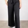 Among The Brave Galaxy Black Paper Bag Tie Waist Wide Leg Linen Pant Pants