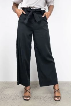Among The Brave New In City Black Rayon Flat Front Pant