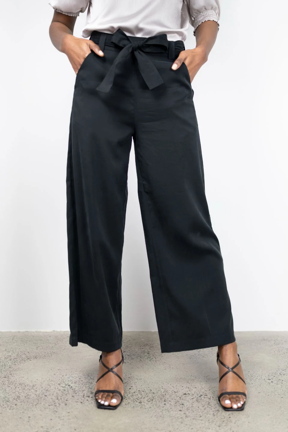 Among The Brave New In City Black Rayon Flat Front Pant