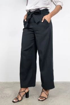 Among The Brave New In City Black Rayon Flat Front Pant