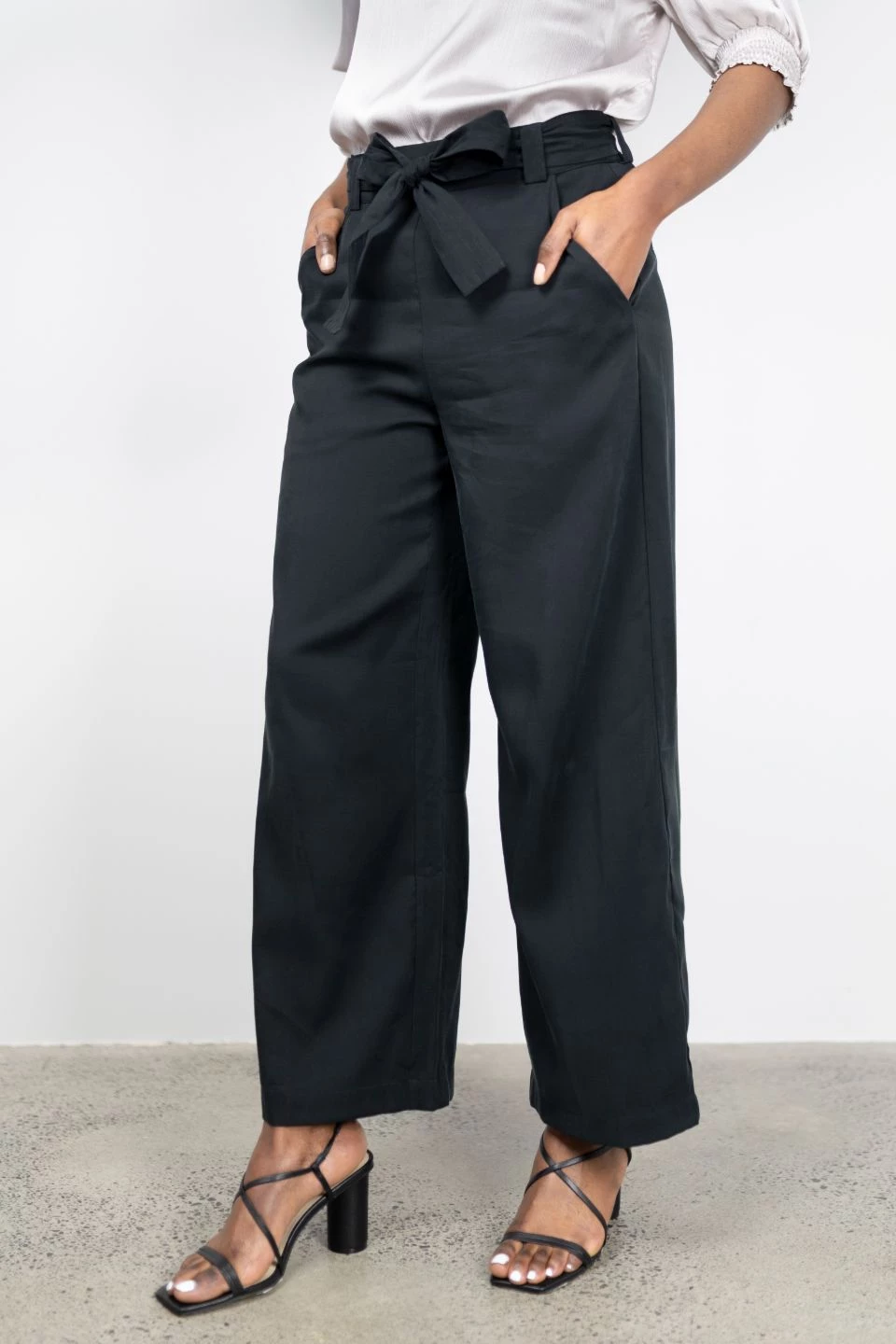 Among The Brave New In City Black Rayon Flat Front Pant
