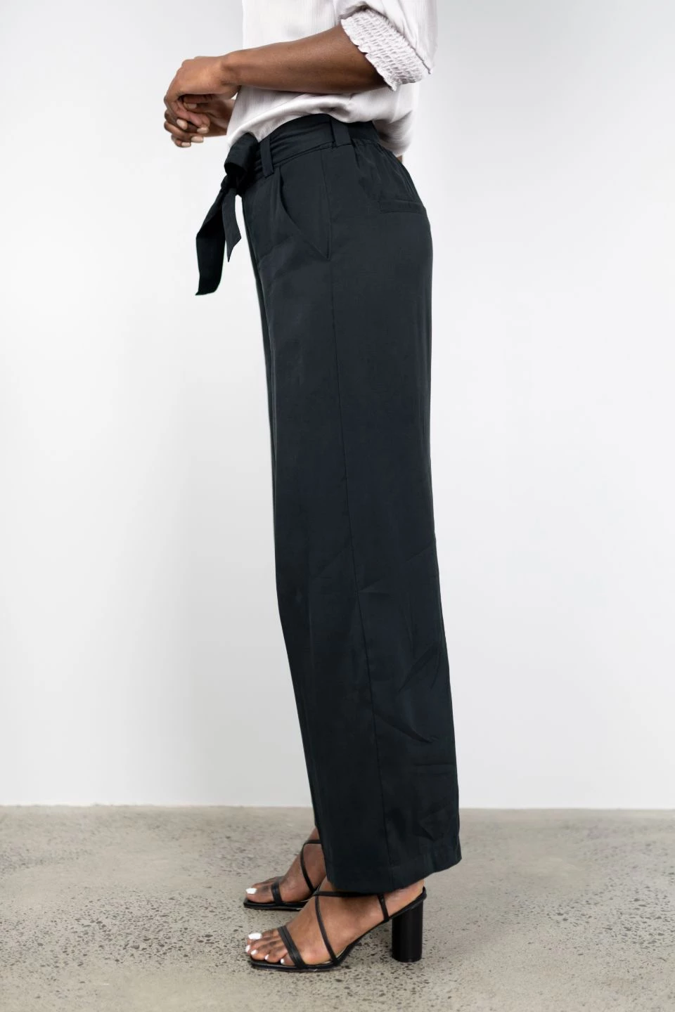 Among The Brave New In City Black Rayon Flat Front Pant