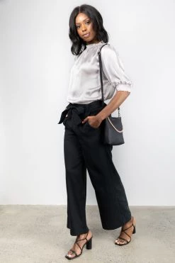 Among The Brave New In City Black Rayon Flat Front Pant