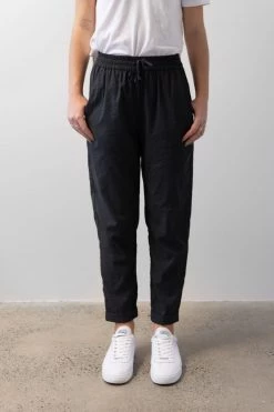 Among The Brave Pants New Love Black Drawstring Drapey Cuffed Pant