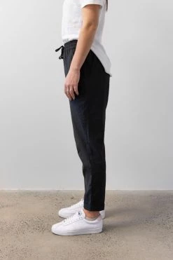 Among The Brave Pants New Love Black Drawstring Drapey Cuffed Pant