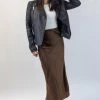 Ivy + Jack Ivy Chocolate Satin Midi Bias Skirt Skirts