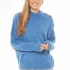 Seeking Lola New In Okana Blue Button Shoulder Knit Jumper