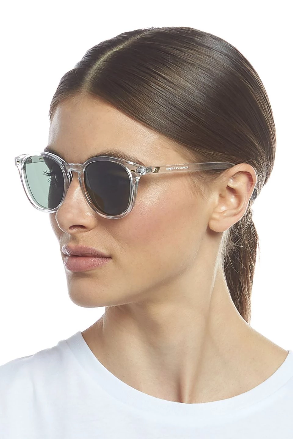 Le Specs Bandwagon Round Clear Sunglasses