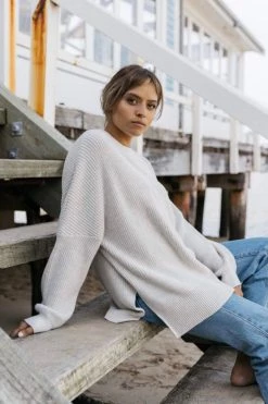 Maxted Knitwear Seven Pebble Super Soft Rib Pullover