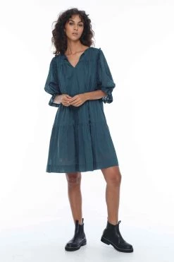 Blak Promise Half Sleeve Basil Tiered Mini Dress New In