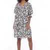 Blak Promise Half Sleeve Khaki Floral Tiered Mini Dress New In