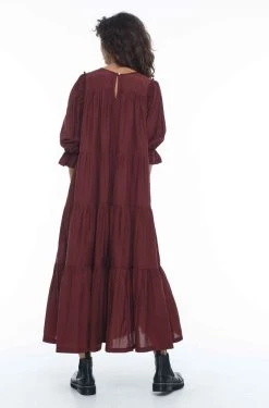 Blak New In Promise Cinnamon Half Sleeve Tiered Midi Dress