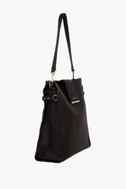 SABEN Bags Babette Black Leather Shoulder Tote Bag