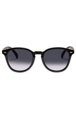 Le Specs Eyewear Bandwagon Polarised Round Black Smoke Lens Sunglasses