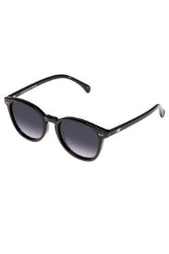 Le Specs Eyewear Bandwagon Polarised Round Black Smoke Lens Sunglasses
