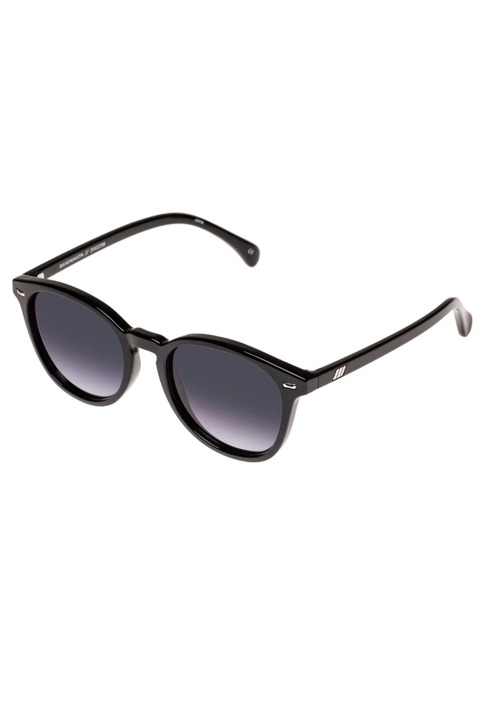 Le Specs Eyewear Bandwagon Polarised Round Black Smoke Lens Sunglasses