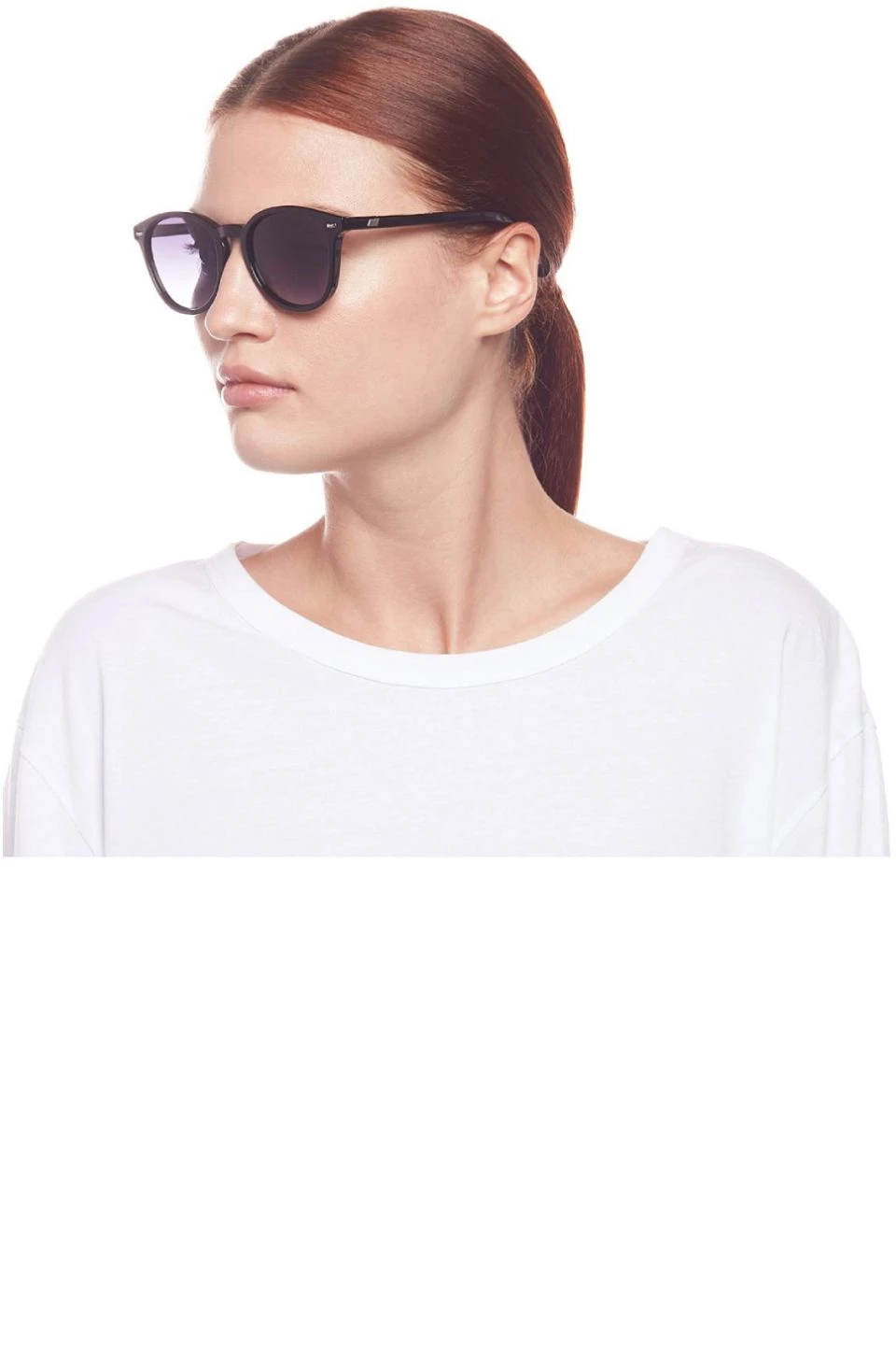 Le Specs Eyewear Bandwagon Polarised Round Black Smoke Lens Sunglasses