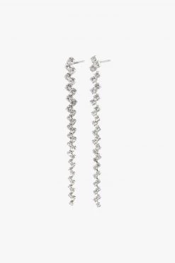 Pilgrim Belief Silver Crystal Dangling Stud Earrings