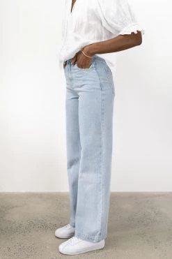 Among The Brave Billie Light Blue High Waist Long Wide Leg Denim Jean
