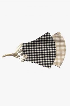 Personal Space Black + Neutral Gingham Face Mask Two Pack