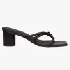 Solsana Anise Strappy Black Leather Mule Event-wear Edit