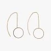 Flo Gives Back 15% To Women In Need Circle Bar Thread Thru Earrings Gold