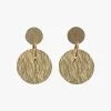 Flo Gives Back 15% To Women In Need Jewellery Etched Disc Gold Earrings