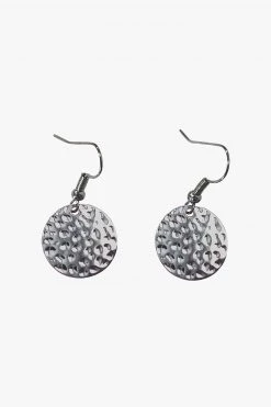Flo Gives Back 15% To Women In Need Get The Look Small Hammered Circle Rhodium Earring