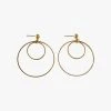 Flo Gives Back 15% To Women In Need Large Hanging Double Circle Stud Earrings Gold Jewellery
