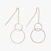 Flo Gives Back 15% To Women In Need Circle Thread Thru Gold Earrings