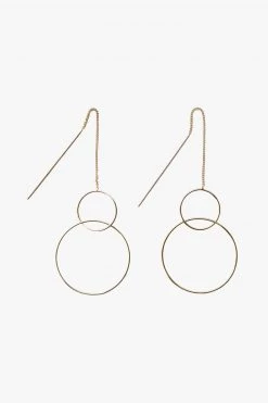 Flo Gives Back 15% To Women In Need Circle Thread Thru Gold Earrings