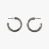 Flo Gives Back 15% To Women In Need Classic Thick Hoop Earrings Rhodium Jewellery