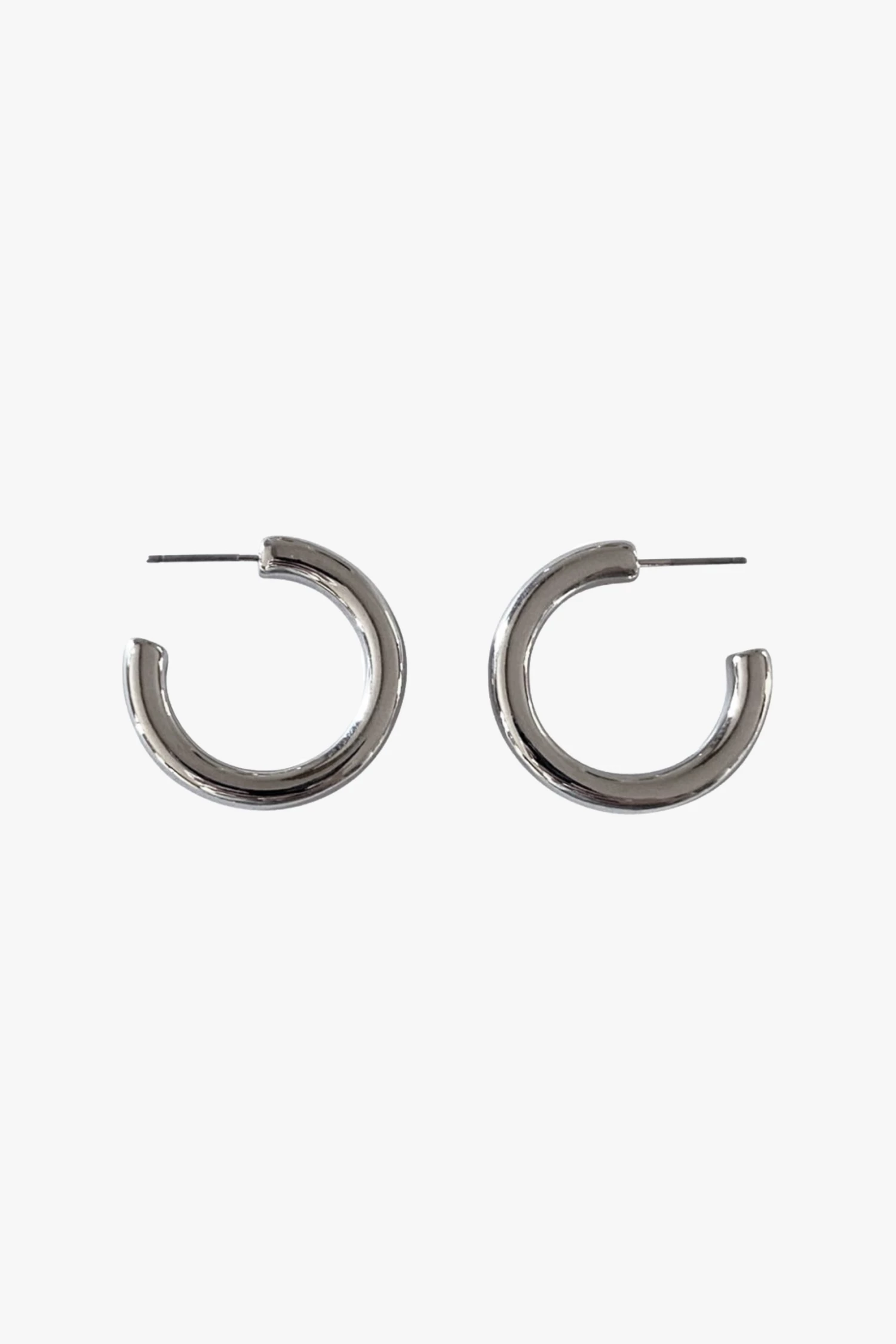 Flo Gives Back 15% To Women In Need Classic Thick Hoop Earrings Rhodium Jewellery