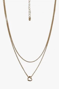 Flo Gives Back 15% To Women In Need Double Hearts Gold Necklace