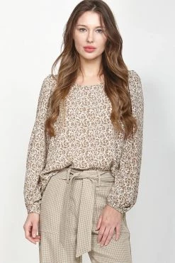 Leo + Be Breathtaking Camel Print Top New In
