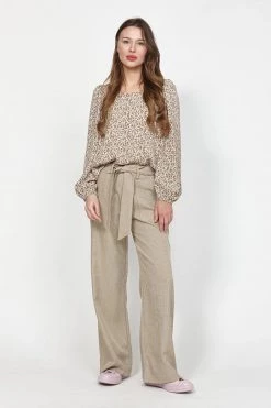 Leo + Be Breathtaking Camel Print Top New In