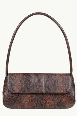 Brie Leon The Camille Dark Brown Snake Bag